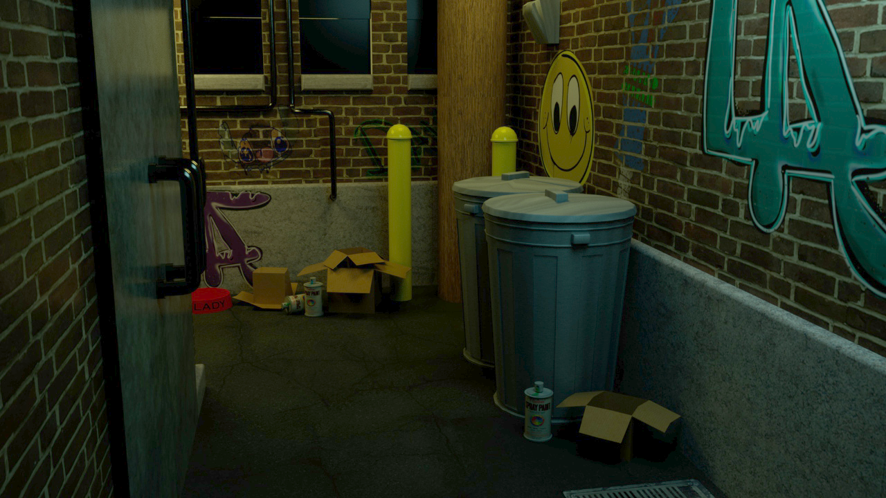 3D Rendered Alley Way Environment